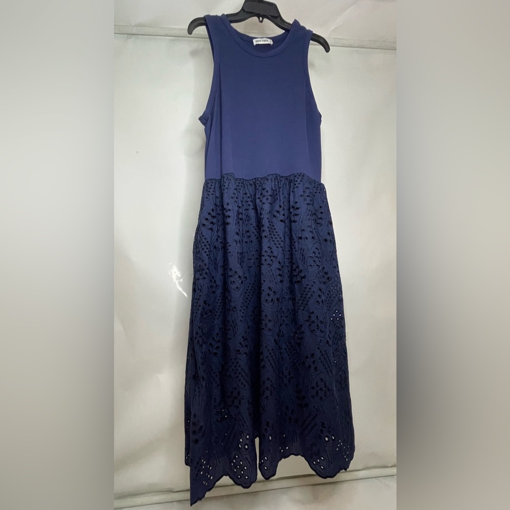 Grace Karin Elegant Navy sleeveless Blouse Dress 2xl it has pockets